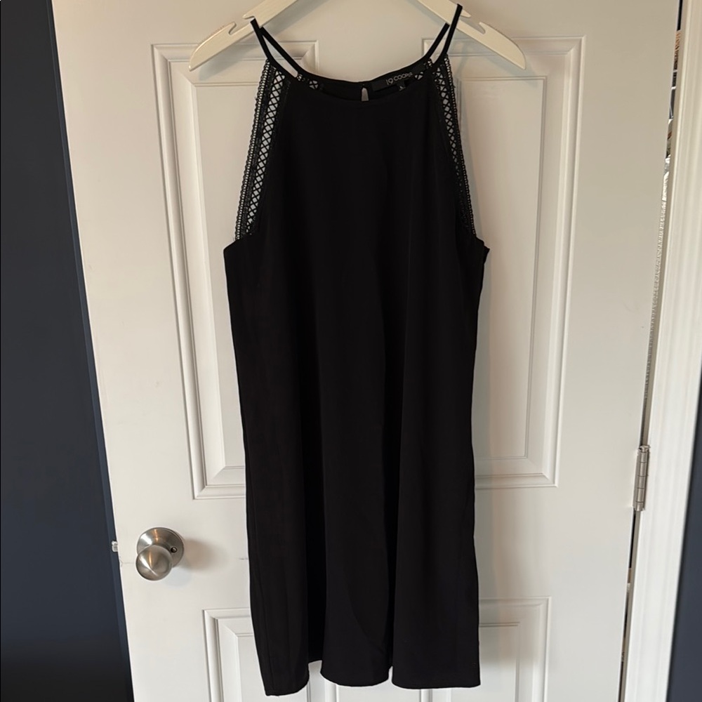Black Sleeveless Dress with Mesh Detail